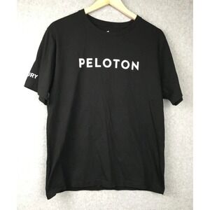 Peloton Century Black T Shirt Mens Large Cotton Short Sleeve Logo Tee